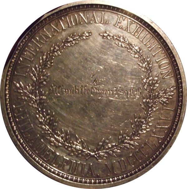 Silver-1876-Centennial-Exhibition-Medal-4-Inches---Rare
